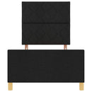 vidaXL Ágykeret fejtámlával Fekete 100 x 200 cm szövet