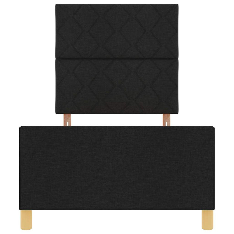 vidaXL Ágykeret fejtámlával Fekete 100 x 200 cm szövet