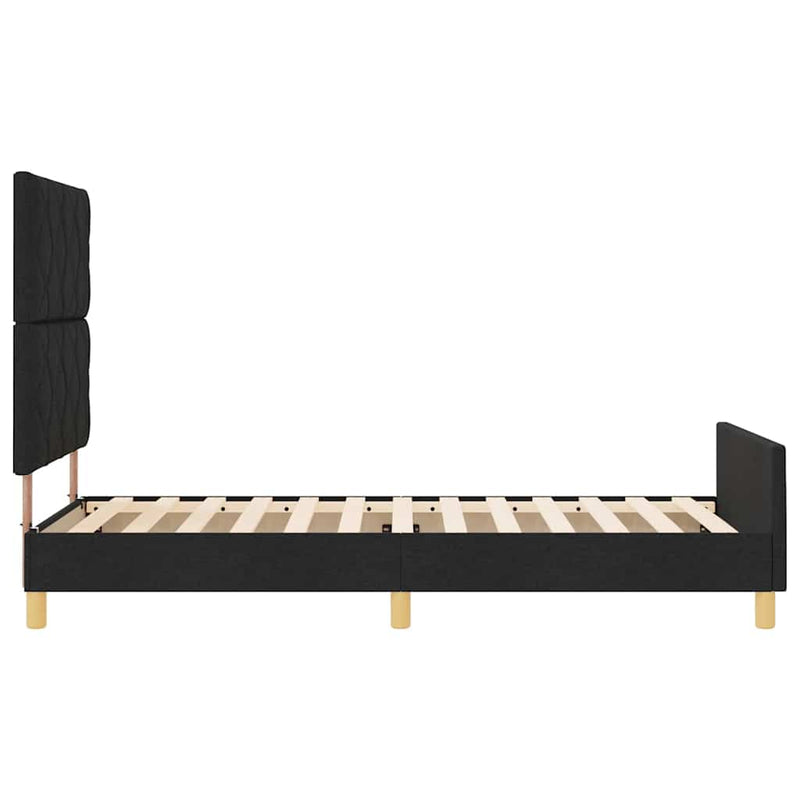 vidaXL Ágykeret fejtámlával Fekete 100 x 200 cm szövet