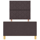 vidaXL Ágykeret fejtámlával sötétbarna 100 x 200 cm szövet