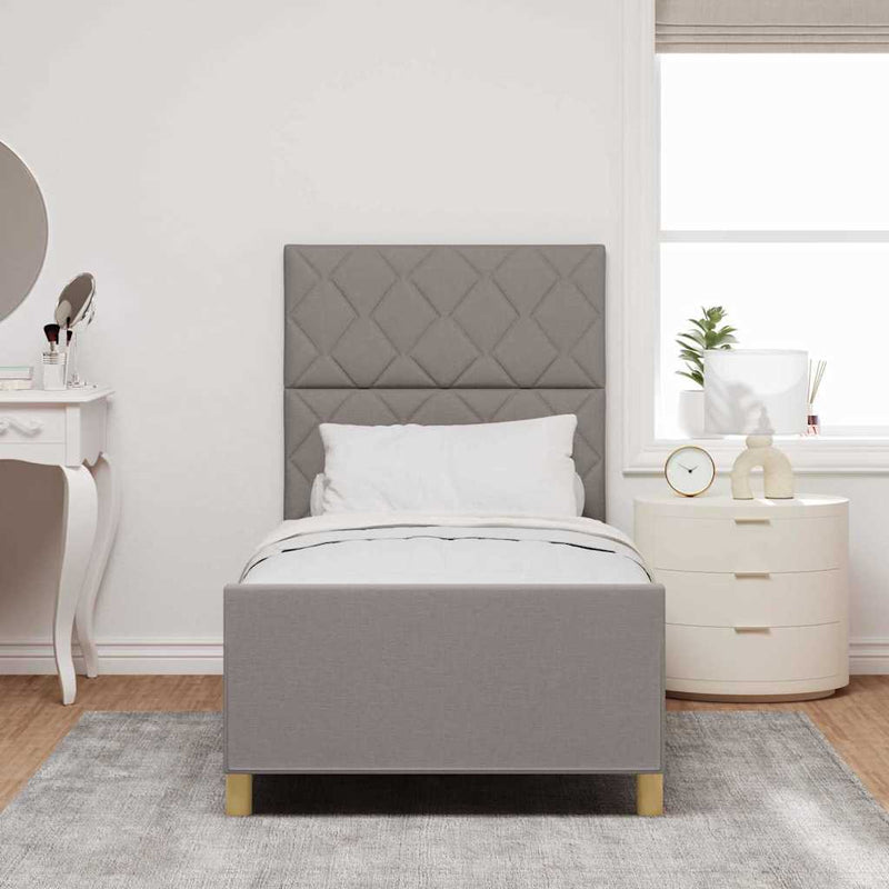 vidaXL Ágykeret fejtámlával Tópszínű 100 x 200 cm szövet