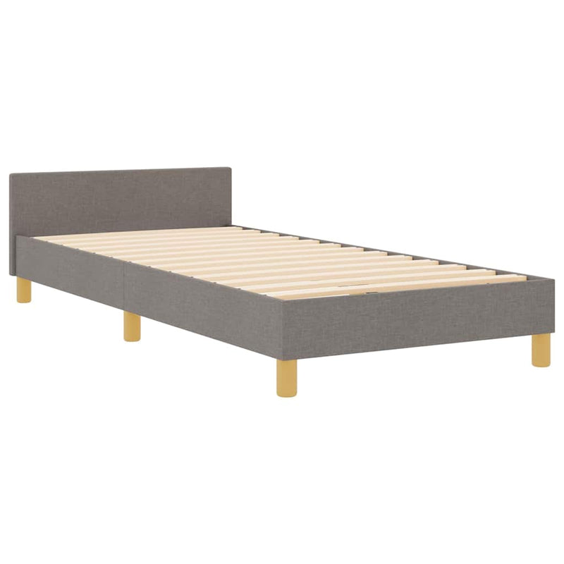 vidaXL Ágykeret fejtámlával Tópszínű 100 x 200 cm szövet