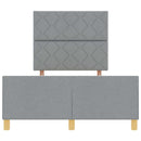 vidaXL Ágykeret fejtámlával Világosszürke 120 x 190 cm szövet