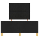 vidaXL Ágykeret fejtámlával Fekete 120 x 190 cm szövet