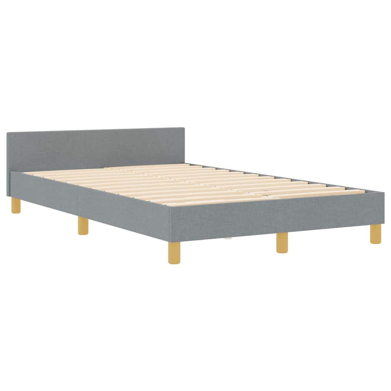vidaXL Ágykeret fejtámlával Világosszürke 120 x 200 cm szövet