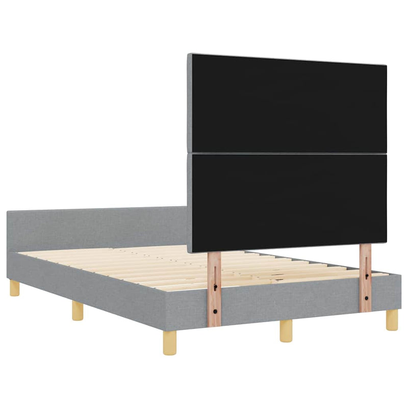 vidaXL Ágykeret fejtámlával Világosszürke 120 x 200 cm szövet
