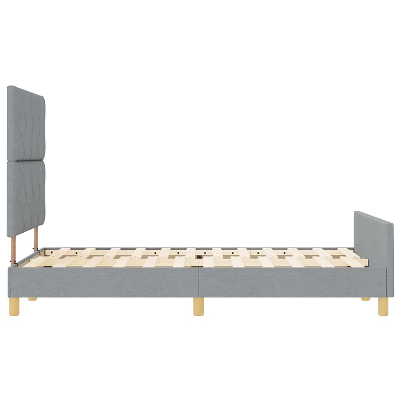 vidaXL Ágykeret fejtámlával Világosszürke 120 x 200 cm szövet