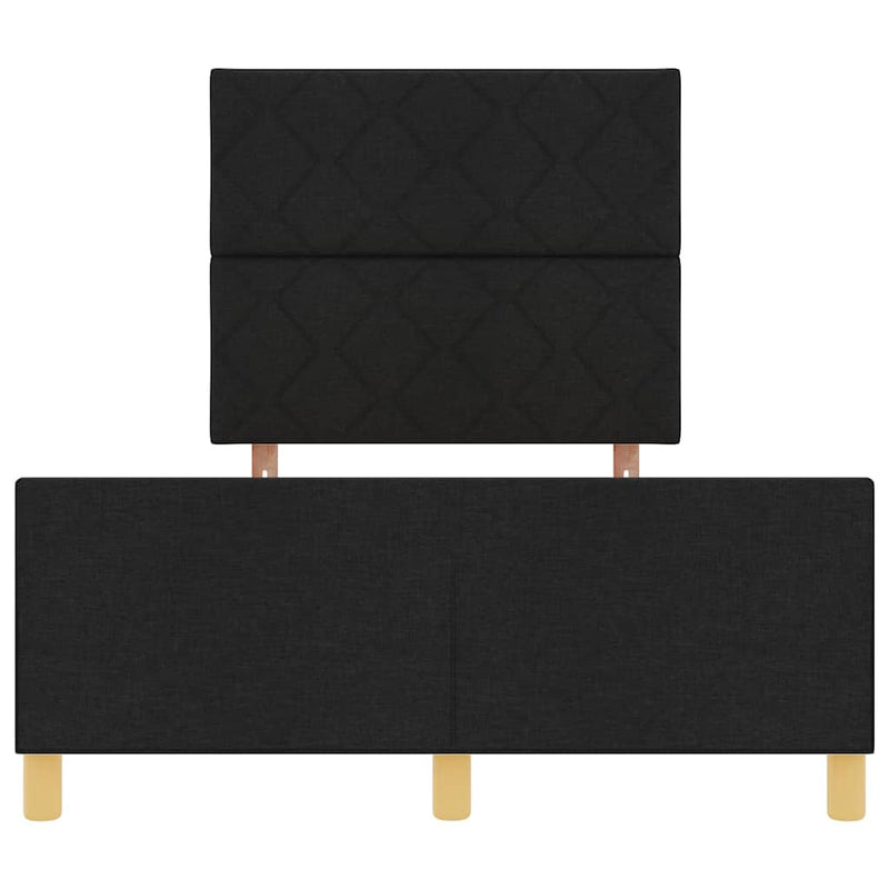 vidaXL Ágykeret fejtámlával Fekete 120 x 200 cm szövet