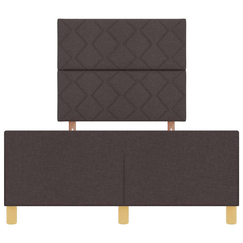 vidaXL Ágykeret fejtámlával sötétbarna 120 x 200 cm szövet