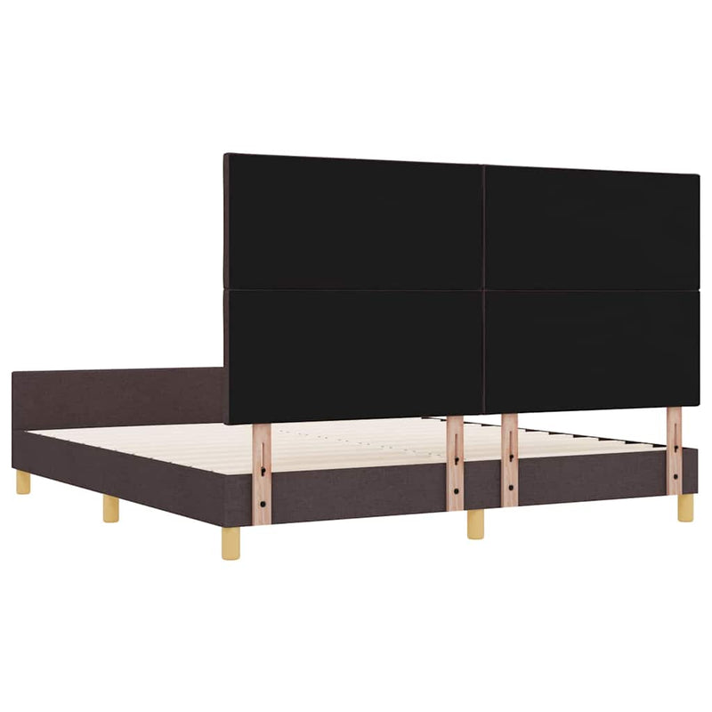 vidaXL Ágykeret fejtámlával sötétbarna 180 x 200 cm szövet