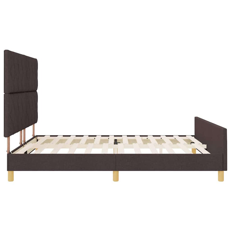 vidaXL Ágykeret fejtámlával sötétbarna 180 x 200 cm szövet