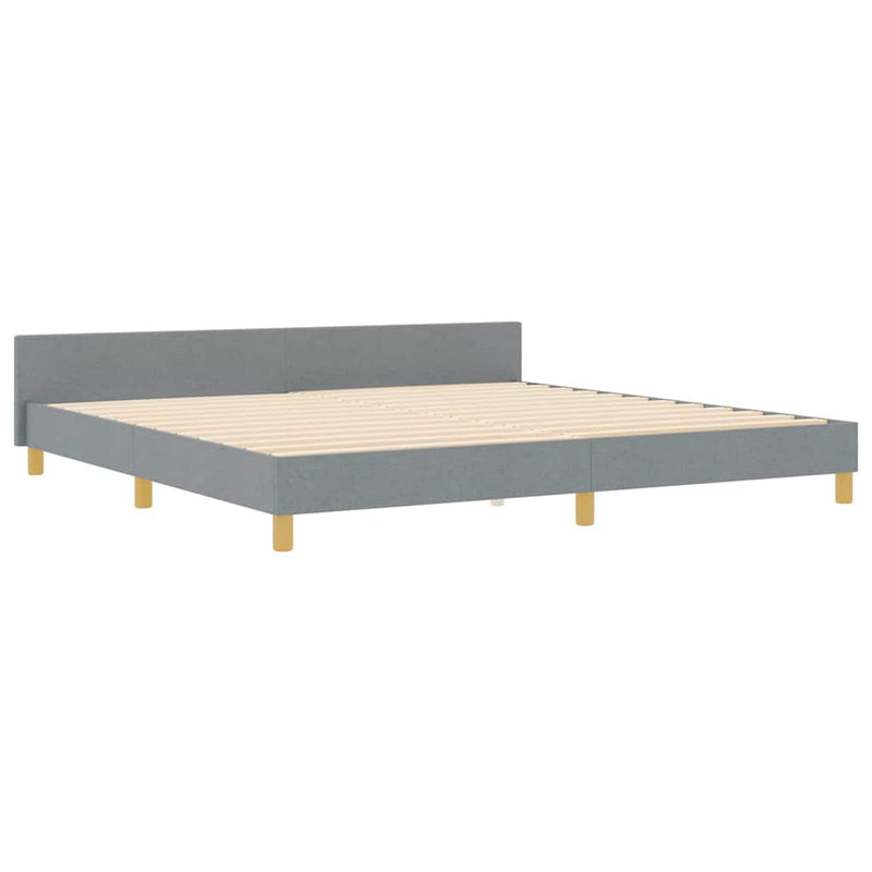 vidaXL Ágykeret fejtámlával Világosszürke 200 x 200 cm szövet
