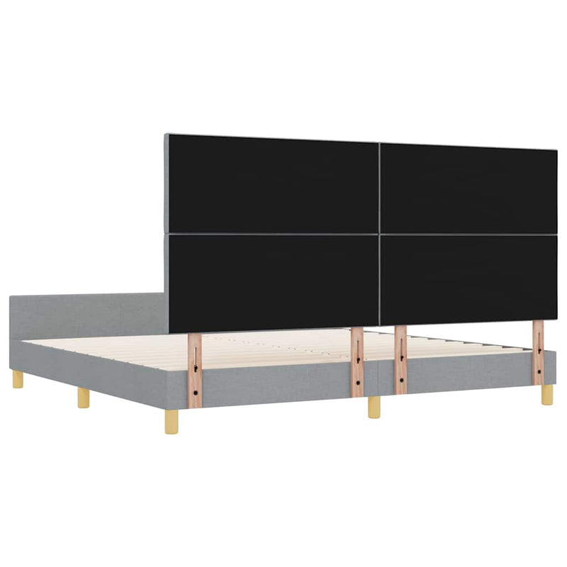 vidaXL Ágykeret fejtámlával Világosszürke 200 x 200 cm szövet