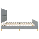 vidaXL Ágykeret fejtámlával Világosszürke 200 x 200 cm szövet