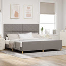 vidaXL Ágykeret fejtámlával Tópszínű 200 x 200 cm szövet
