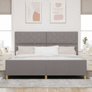 vidaXL Ágykeret fejtámlával Tópszínű 200 x 200 cm szövet
