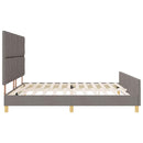 vidaXL Ágykeret fejtámlával Tópszínű 200 x 200 cm szövet