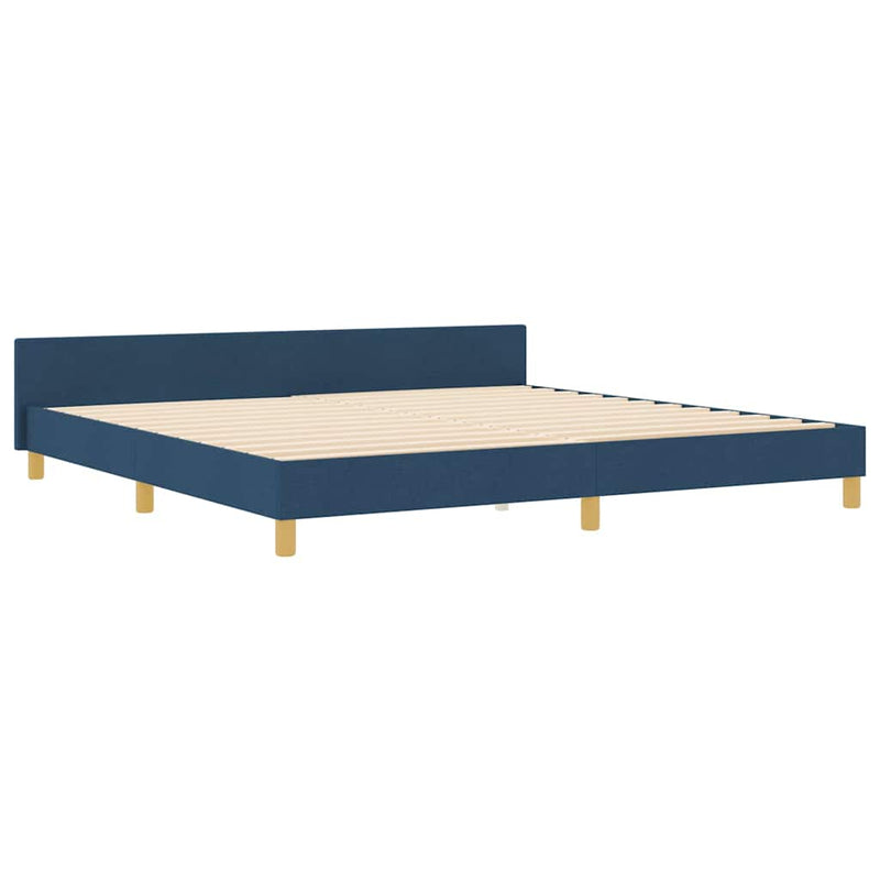vidaXL Ágykeret fejtámlával Kék 200 x 200 cm szövet