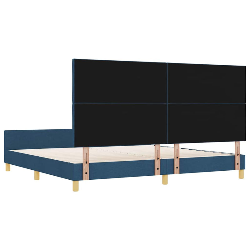 vidaXL Ágykeret fejtámlával Kék 200 x 200 cm szövet