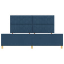 vidaXL Ágykeret fejtámlával Kék 200 x 200 cm szövet