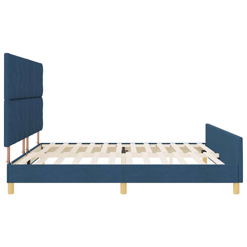 vidaXL Ágykeret fejtámlával Kék 200 x 200 cm szövet