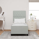 vidaXL Ágykeret fejtámlával Világosszürke 80 x 200 cm Bársony