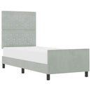 vidaXL Boxrugós ágy fejtámlával Világosszürke 80 x 200 cm Bársony