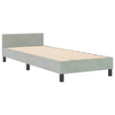 vidaXL Boxrugós ágy fejtámlával Világosszürke 80 x 200 cm Bársony