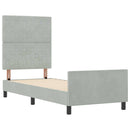 vidaXL Boxrugós ágy fejtámlával Világosszürke 80 x 200 cm Bársony