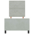 vidaXL Ágykeret fejtámlával Világosszürke 80 x 200 cm Bársony