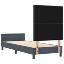 vidaXL Boxrugós ágy fejtámlával Sötétszürke 80 x 200 cm Bársony