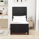 vidaXL Boxrugós ágy fejtámlával Fekete 80 x 200 cm Bársony