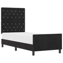 vidaXL Boxrugós ágy fejtámlával Fekete 80 x 200 cm Bársony