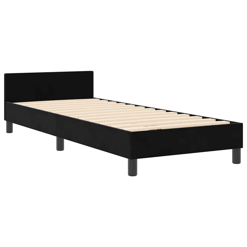 vidaXL Ágykeret fejtámlával Fekete 80 x 200 cm Bársony