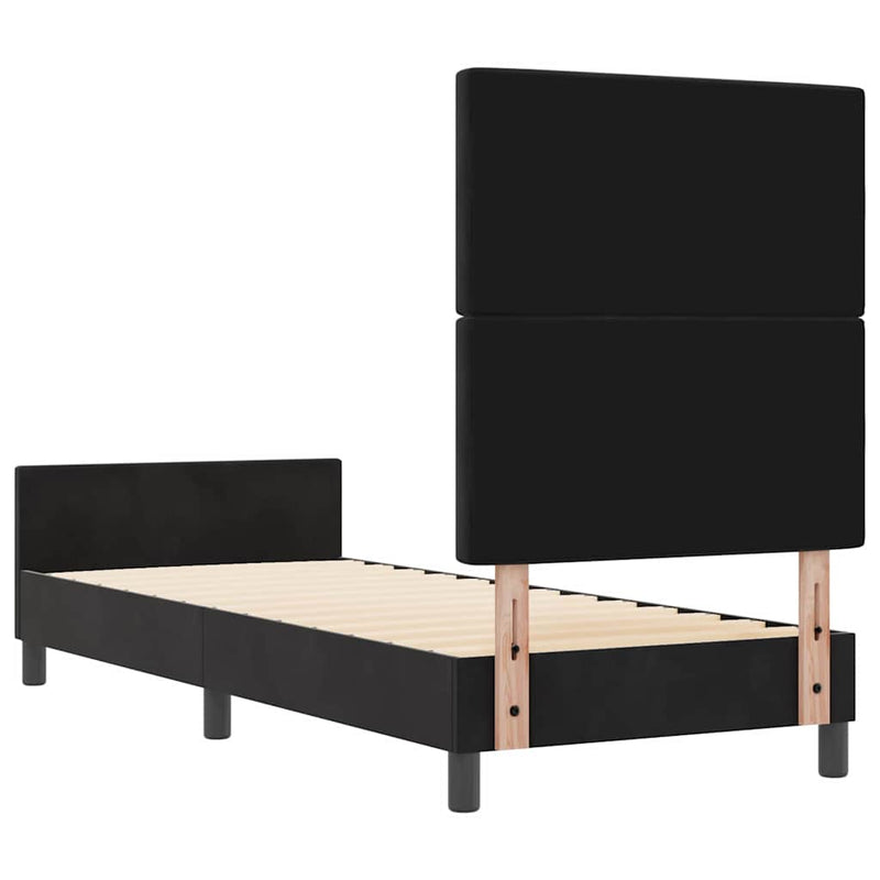 vidaXL Ágykeret fejtámlával Fekete 80 x 200 cm Bársony