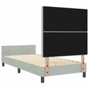 vidaXL Boxrugós ágy fejtámlával Világosszürke 90 x 190 cm Bársony