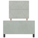 vidaXL Boxrugós ágy fejtámlával Világosszürke 90 x 190 cm Bársony