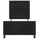 vidaXL Boxrugós ágy fejtámlával Fekete 90 x 190 cm Bársony