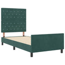 vidaXL Boxrugós ágy fejtámlával Sötétzöld 90 x 190 cm Bársony