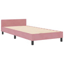 vidaXL Boxrugós ágy fejtámlával Rózsaszín 90 x 190 cm Bársony