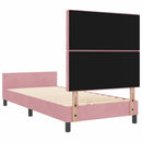 vidaXL Boxrugós ágy fejtámlával Rózsaszín 90 x 190 cm Bársony