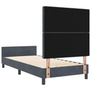 vidaXL Boxrugós ágy fejtámlával Sötétszürke 90 x 200 cm Bársony