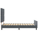vidaXL Boxrugós ágy fejtámlával Sötétszürke 90 x 200 cm Bársony