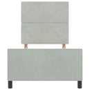 vidaXL Ágykeret fejtámlával Világosszürke 100 x 200 cm Bársony