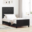vidaXL Boxrugós ágy fejtámlával Fekete 100 x 200 cm Bársony
