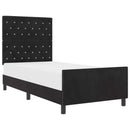 vidaXL Boxrugós ágy fejtámlával Fekete 100 x 200 cm Bársony