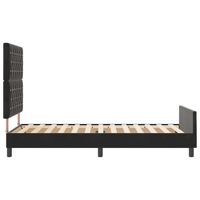 vidaXL Ágykeret fejtámlával Fekete 100 x 200 cm Bársony