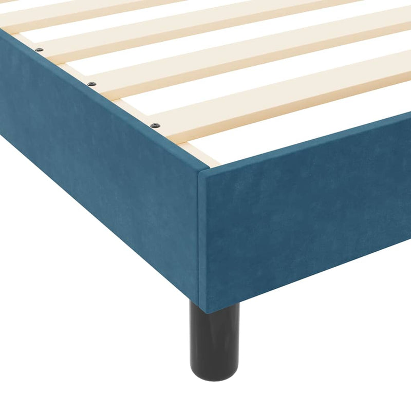 vidaXL Ágykeret fejtámlával Sötétkék 100 x 200 cm Bársony