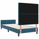 vidaXL Boxrugós ágy fejtámlával Sötét kék 100 x 200 cm Bársony