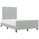 vidaXL Boxrugós ágy fejtámlával Világosszürke 120 x 200 cm Bársony